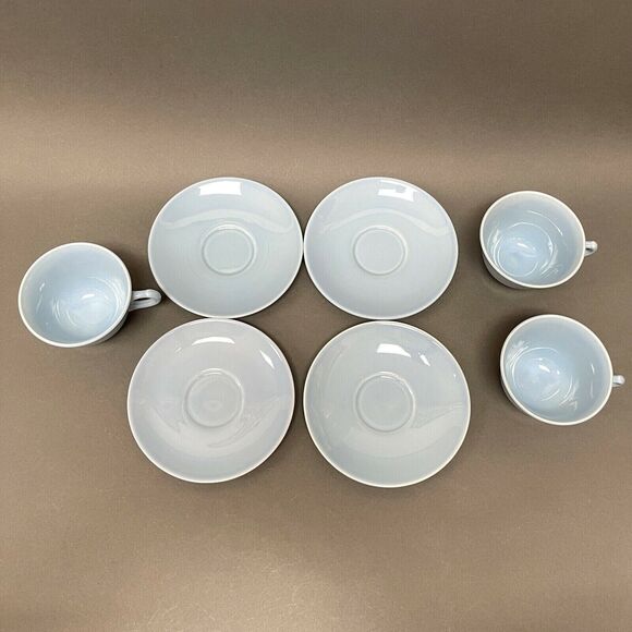 Vintage TS&T Taylor Smith & T Lu-Ray Pastels Blue Cups and Saucers Lot of 7 - Picture 3 of 8